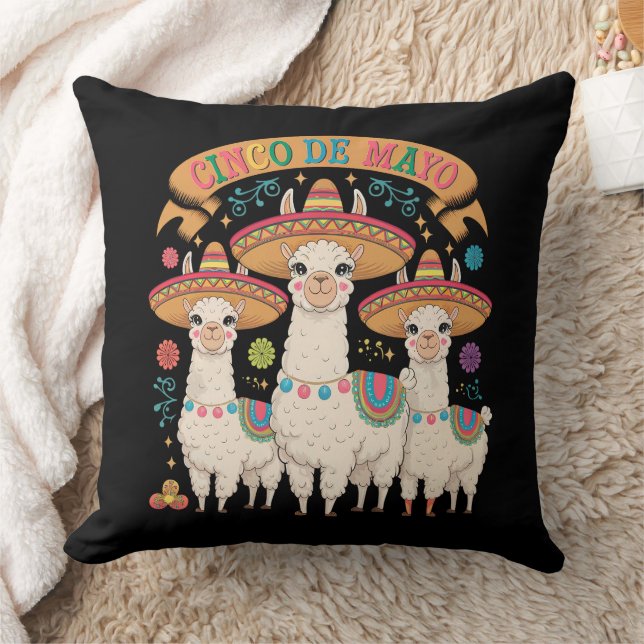 Coussin Llama Funny Cinco De Mayo Fête (Couverture)