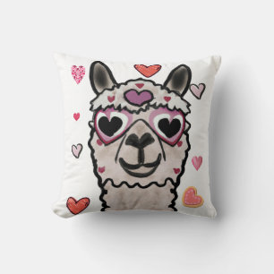 Coussin Llama Love Hearts Valentine's