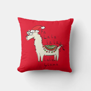 Coussin Llama Mignon Drôle de Noël Vacances