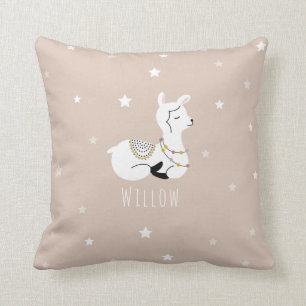 Coussin Llama Stars Pink Girl Nursery