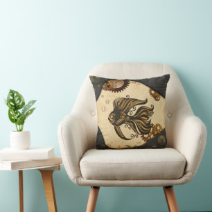Coussin L'merveille mécanique du poisson vapeur de l'océan