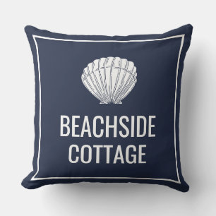 Coussin Location Plage Navy Shell Modern Airbnb