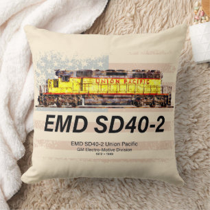 Coussin Locomotive diesel EMD SD40-2. drapeau américain