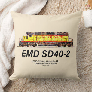 Coussin Locomotive diesel EMD SD40-2. Union Pacifique