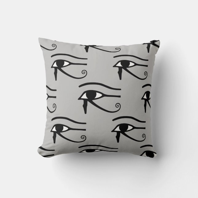 Coussin L'oeil de Horus Motif Arrière - plan gris clair (Recto)