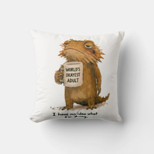 Coussin L'œuvre d'art de dragon barbu adulte correct du mo