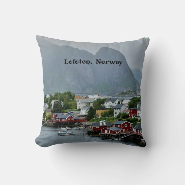 Coussin Lofoten, Norvège Photographie du paysage pittoresq (Recto)