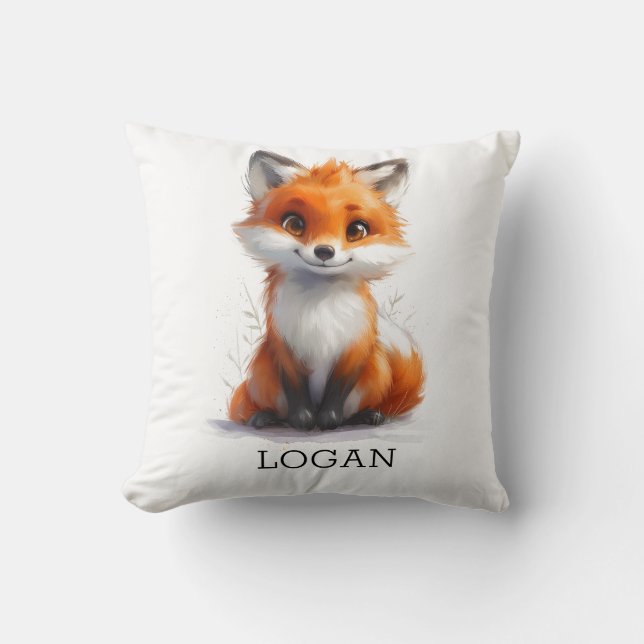 Coussin Logan Fox Cub personnalisé (Recto)