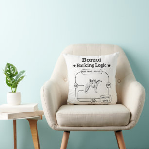 Coussin Logique d'aboiement Borzoi Propriétaire de chien d