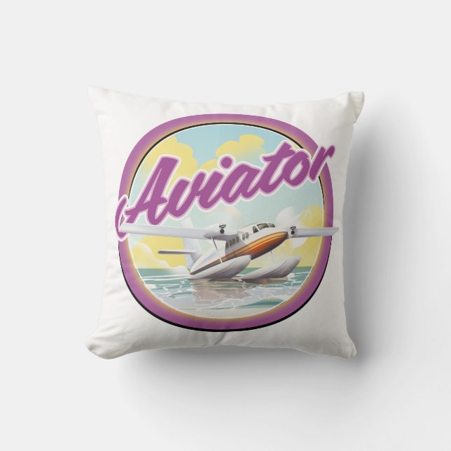 Coussin Logo Aviator hydravion (Recto)