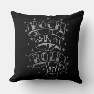 Coussin Logo Black & Silver Rock & Roll Lancer l'oreiller