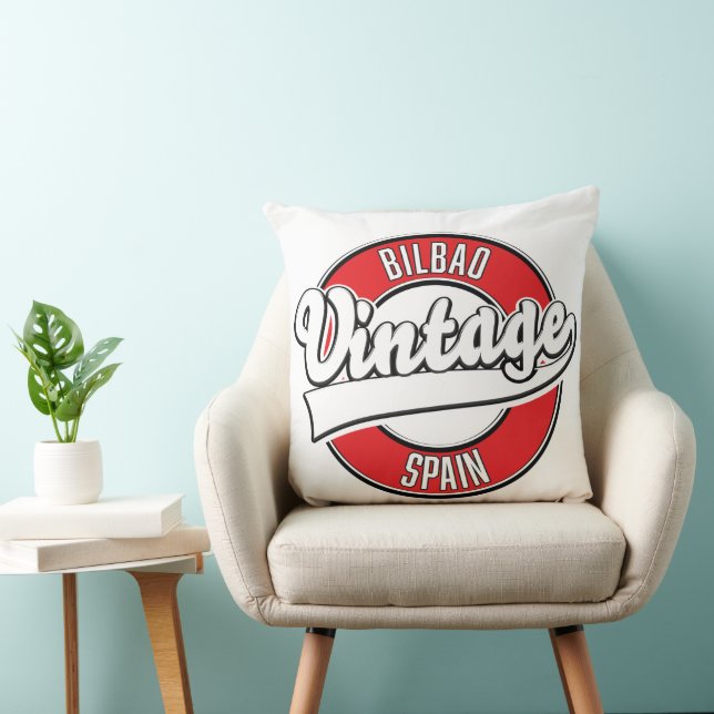 Coussin Logo de Bilbao Espagne style vintage (Chaise)