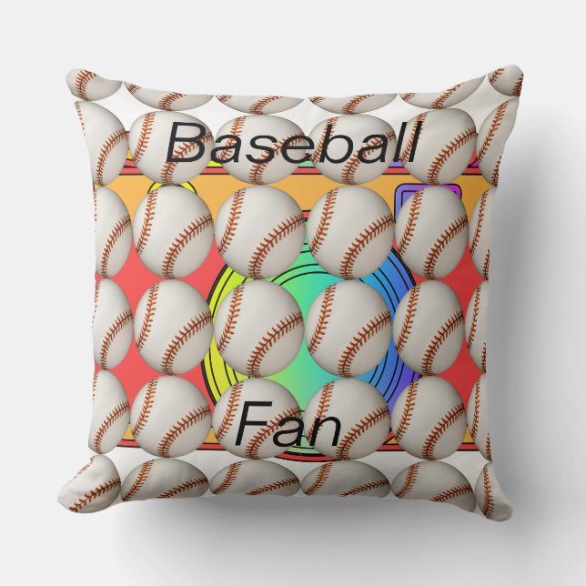 Coussin Logo de fan de sport de baseball   (Recto)