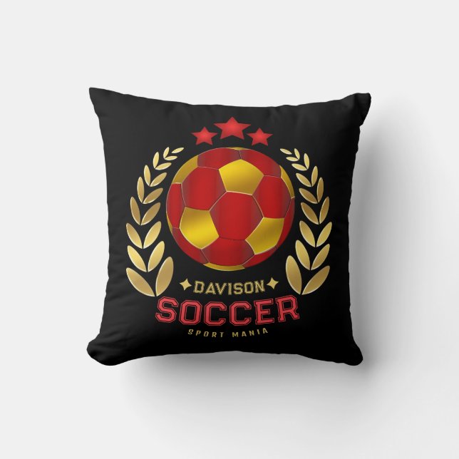 Coussin Logo de football à nom personnalisé (Recto)