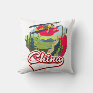Coussin Logo de la carte de voyage en Chine