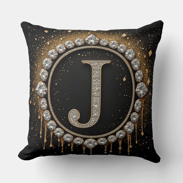 Coussin Logo de la marque de bijoux à lettre J en monogram (Recto)