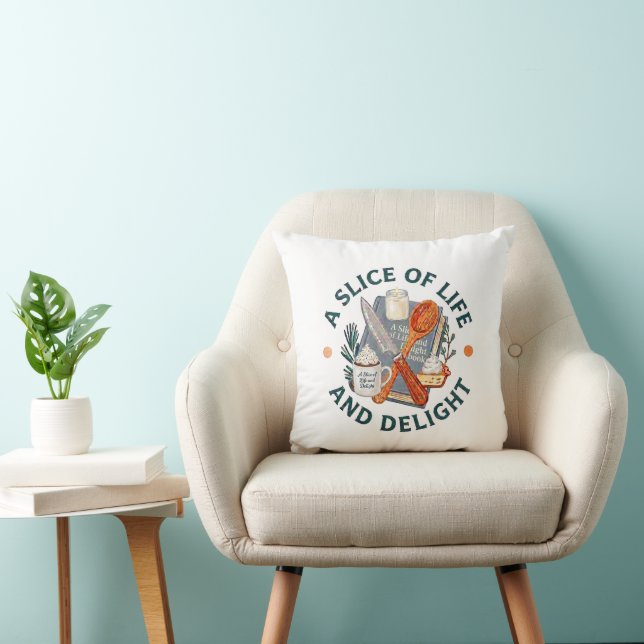 Coussin Logo de l'entreprise A Slice of Life and Delight (Chaise)