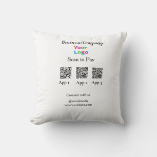 Coussin Logo de l'entreprise de paiement par scan code QR
