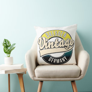 Coussin logo de style vintage Dresde