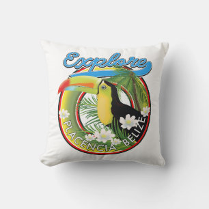 Coussin Logo de voyage Explore Placencia Belize