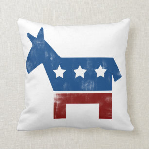 Coussin Logo Democrat Donkey