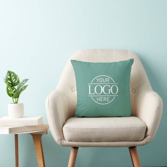 Coussin Logo d'entreprise corporative sarcelle promotionne (Chaise)