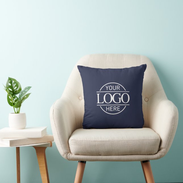 Coussin Logo d'entreprise de marque bleue Navy (Chaise)