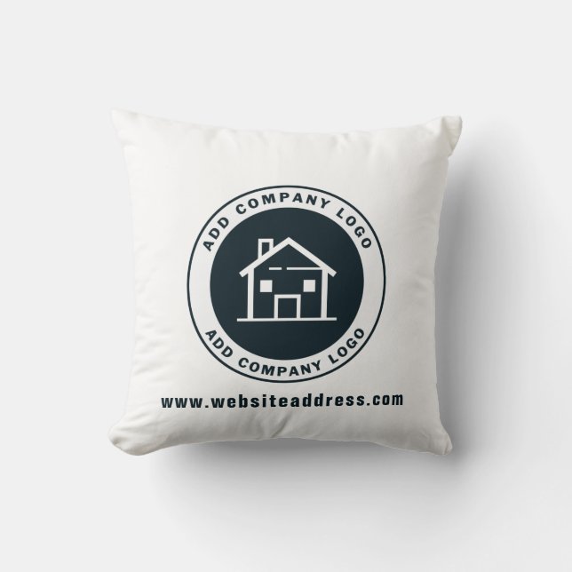 Coussin Logo d'entreprise personnalisé et adresse du site  (Recto)