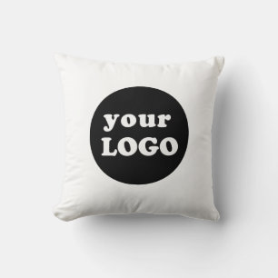 Coussin Logo d'entreprise personnalisé minimaliste blanc