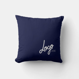 Coussin Logo d'entreprise promotionnel couleur unie bleu m