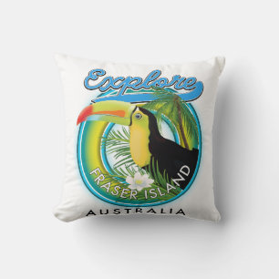 Coussin logo d'exploration de l'île Fraser Australie