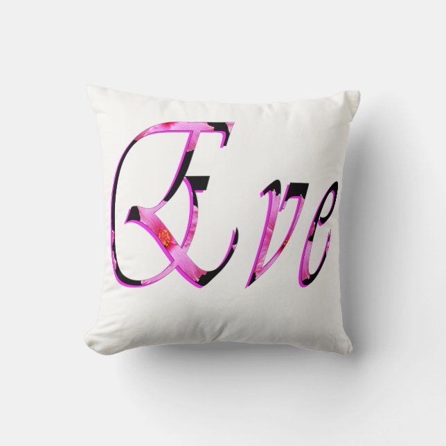 Coussin Logo Du Nom Des Filles Eve, (Recto)