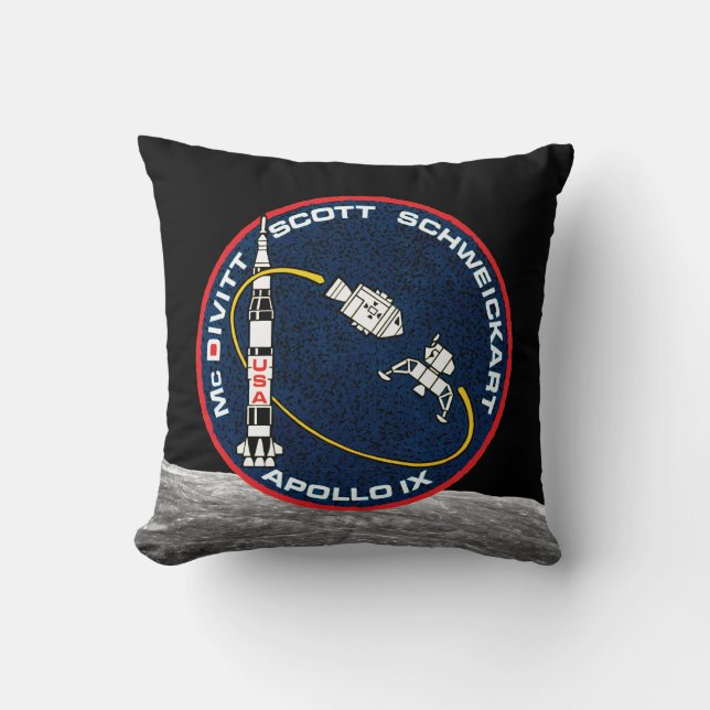 Coussin Logo du patch de mission NASA Apollo 9 (Recto)