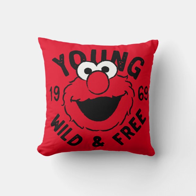 Coussin Logo Elmo Skate - Jeune, Sauvage et Libre 1969 (Recto)