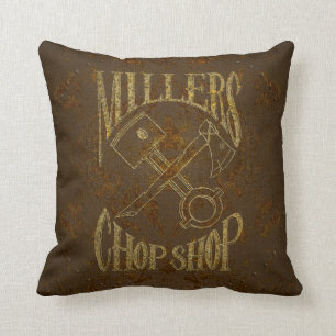 Coussin Logo en acier rouillé avec des rivets