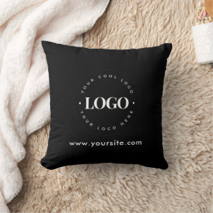Coussin Logo et entreprise de texte personnalisés minimes