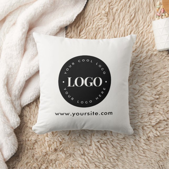Coussin Logo et entreprise de texte personnalisés minimes (Couverture)