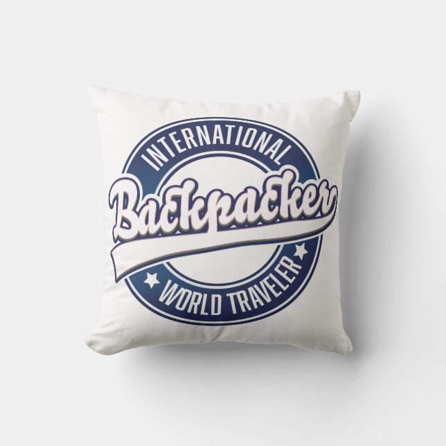 Coussin Logo International Backpacker Word Traveler (Recto)