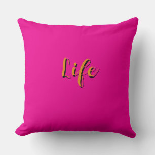 Coussin Logo Life Rose Chaud