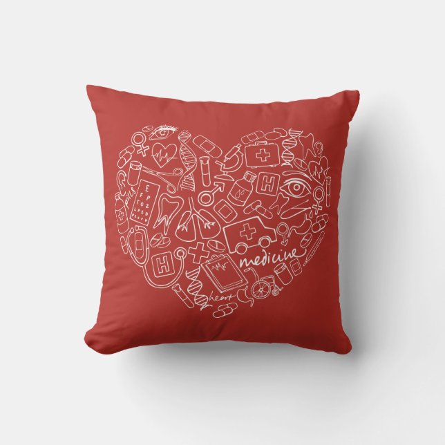 Coussin Logo médial tiré par la main de griffonnage (Recto)