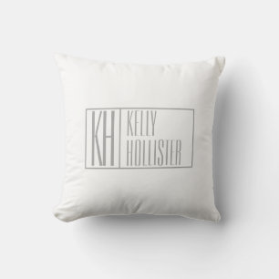 Coussin Logo Moderne Grey Initiales & Nom