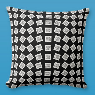Coussin Logo ou motif d'image unique Noir (modifiable)