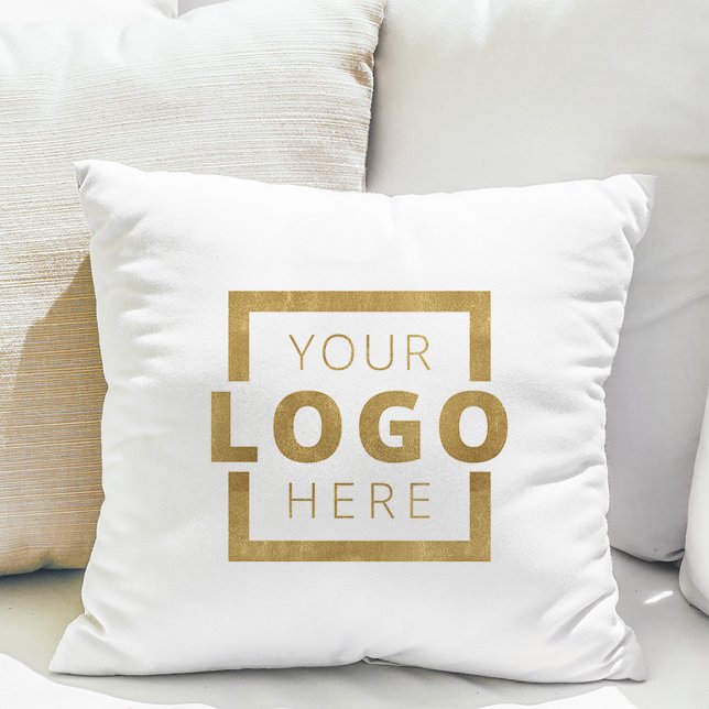 Coussin Logo promotionnel personnalisé de l'entreprise (This throw pillow featuring your logo is a comfy way to spread the word about your company.)