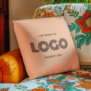 Coussin Logo Rectangulaire Moderne Peach