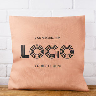 Coussin Logo Rectangulaire Moderne Peach
