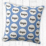 Coussin Logo simple Motif Business Promoted Blue<br><div class="desc">Un logo minimaliste simple pour favoriser la fidélité à la marque et promouvoir votre petite entreprise. Remplacez le logo par le vôtre et modifiez la couleur arrière - plan dans l'outil de conception pour customiser. Utilisez-les dans votre entreprise, hôtel, café, restaurant, bureau ou magasin, ou vendez-les ou donnez-les à vos...</div>