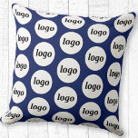 Coussin Logo simple Motif Business Promotion Marine Blue<br><div class="desc">Un logo minimaliste simple pour favoriser la fidélité à la marque et promouvoir votre petite entreprise. Remplacez le logo par le vôtre et modifiez la couleur arrière - plan dans l'outil de conception pour customiser. Utilisez-les dans votre entreprise, hôtel, café, restaurant, bureau ou magasin, ou vendez-les ou donnez-les à vos...</div>