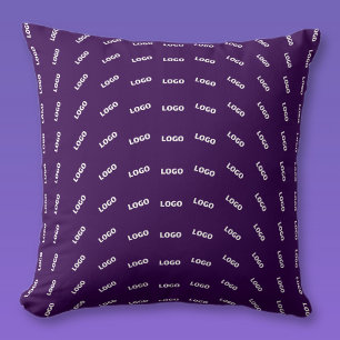 Coussin Logo Unique ou Motif d'Image Téléchargée Violet