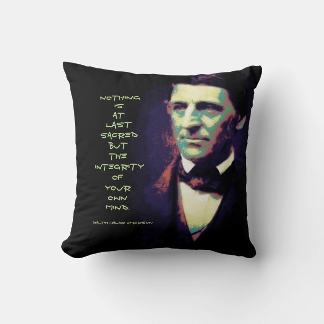 Coussin Loi de citation de Ralph Waldo Emerson (Recto)