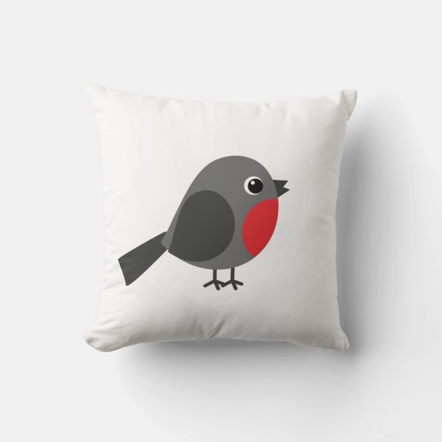 Coussin L'oiseau - rouge-gorge (Recto)